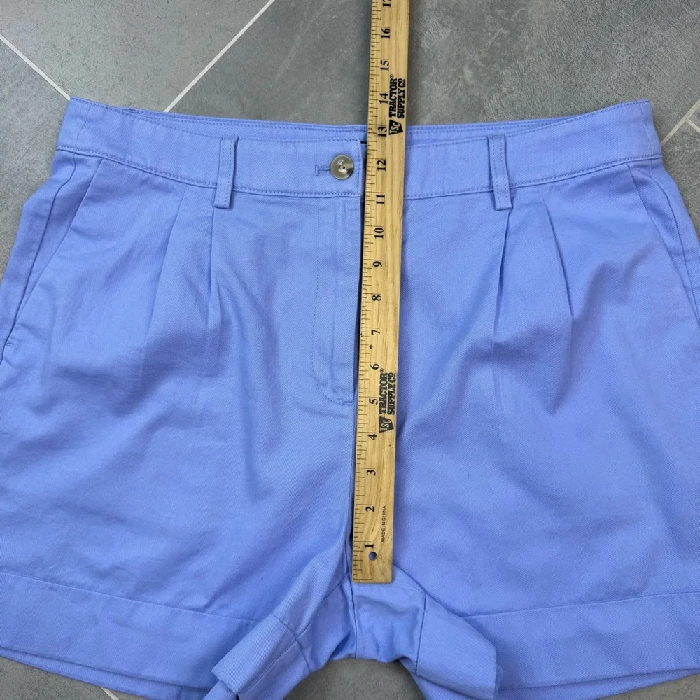 J.Crew Factory Women’s pleated high rise blue cotton shorts size 12 - Picture 4 of 10